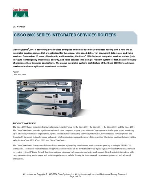 Datasheet Cisco 2800 Series | PDF | Virtual Private Network | Computer ...