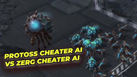 Protoss Cheater Ai Vs Zerg Cheater Ai Starcraft Youtube