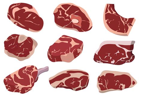 Fresh Meat Isolated 1269684 Vector Art At Vecteezy