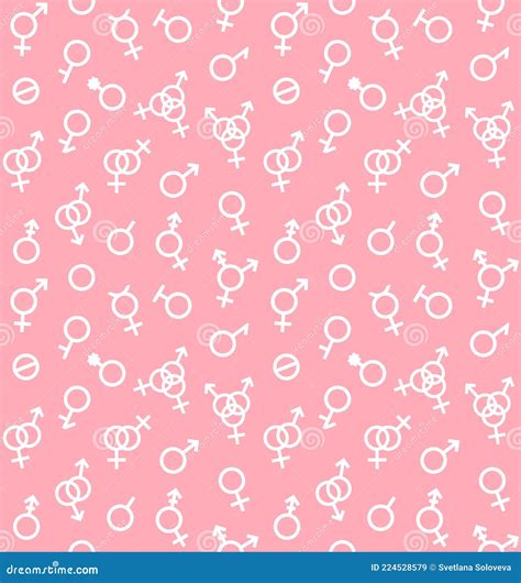 Vector Seamless Pattern Of Gender Symbols Stock Vector Illustration