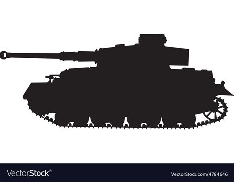 Tiger German Silhouette Tank Of World War 2 Vector Image