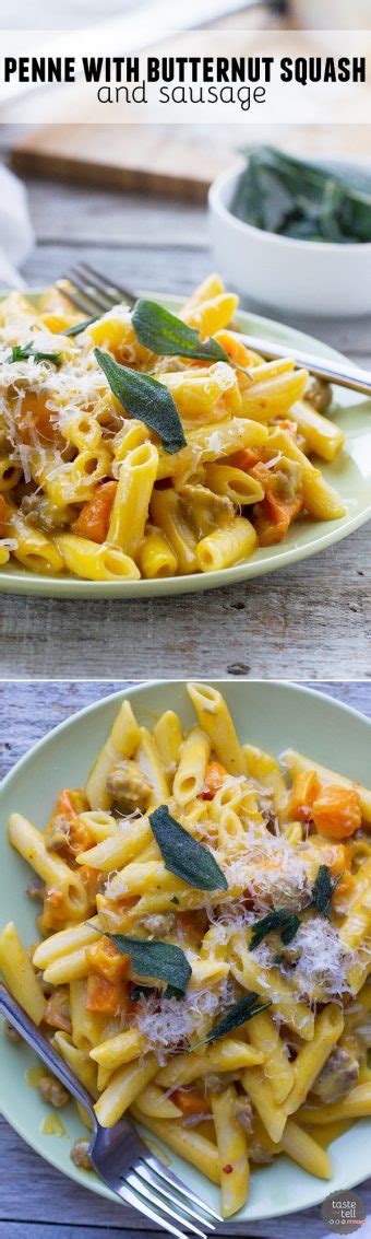 Penne With Butternut Squash And Sausage Everyone Is Italian On Sunday Review Taste And Tell