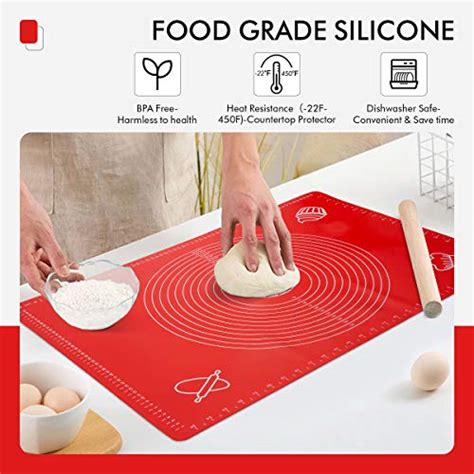 Large Silicone Pastry Mat with Measurements Bake Base Thick Nonstick Baking Mat for Rolling ...