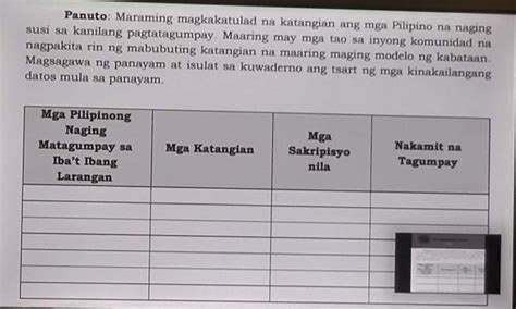 Panuto Maraming Magkakatulad Na Katangian Ang Mga Pilipino Na Naging