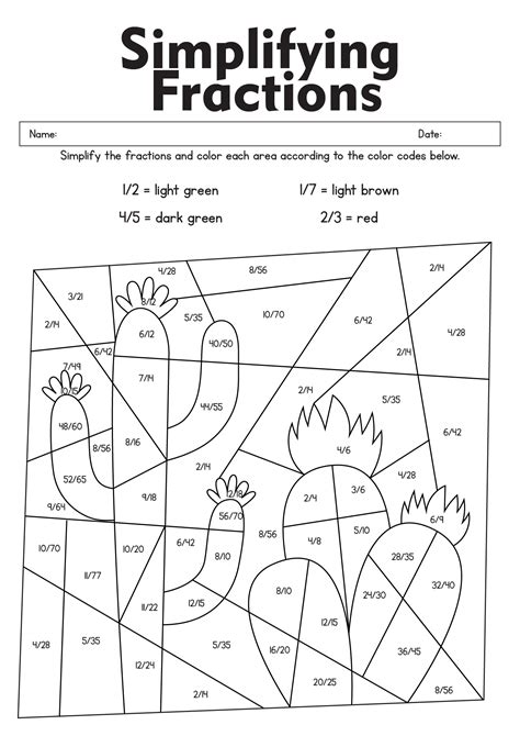 Free Equivalent Fractions Coloring Sheets