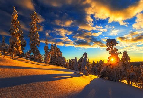 Fonds Decran Saison Hiver Levers Et Couchers De Soleil Photographie De