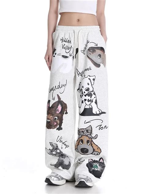 Deeptown Harajuku Kawaii Sweatpants Women Japanese Y K Anime Print