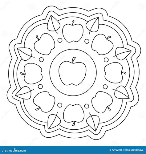 Mandala Simple De Coloration D Apple Illustration De Vecteur