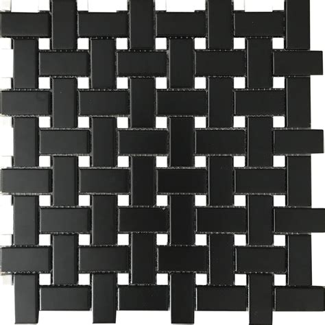 Black Basket Weave Mosaic Mosaic Tile Cc Mosaics Collection By Roca