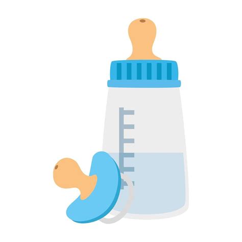 Baby Bottle Milk With Pacifier Isolated Icons 4836341 Vector Art At