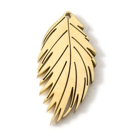 Pendentif Feuille Mm Dor En Acier Inoxydable Pour Bijoux Raffin S