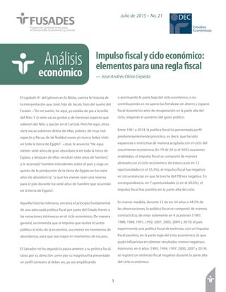 An Lisis Econ Mico Impulso Fiscal Y Ciclo Econ Mico Elementos Para