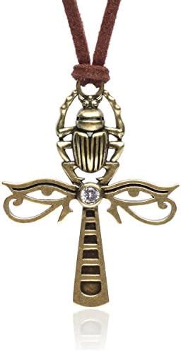 Karsee Collier avec pendentif croix égyptienne Ankh œil d Horus et