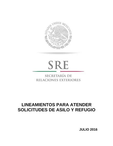 Pdf Lineamientos Para Atender Solicitudes De Asilo … · 6 Ley De