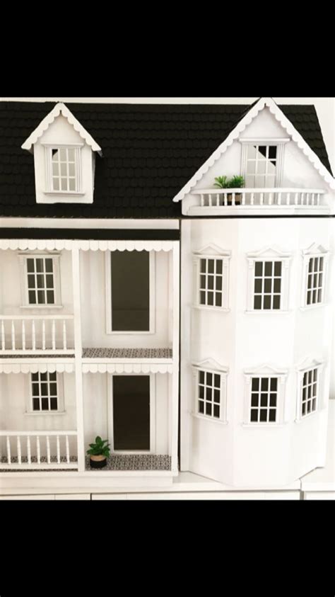 Modern Take On A Victorian Style Dollhouse Exterior Facade Painted