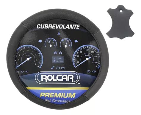 Cubrevolante Universal Premium Negro De Piel Con Grabado Mercadolibre