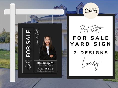 Real Estate Sign For Sale Sign Modern For Sale Yard Sign Realtor