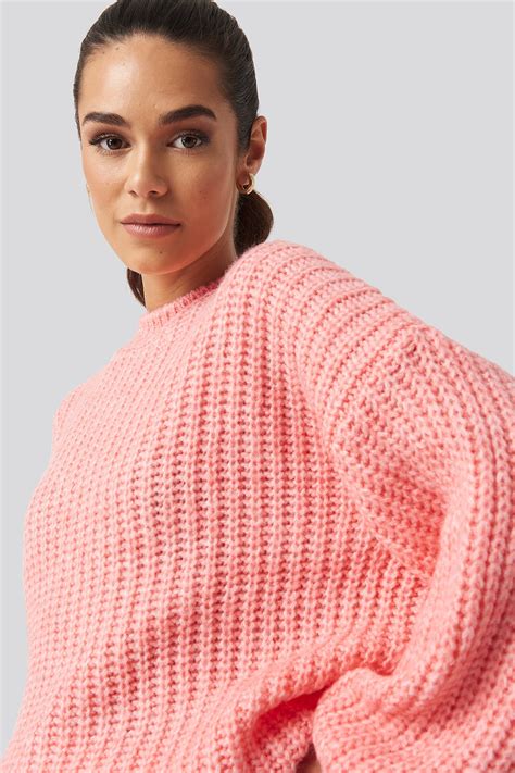 Crew Neck Knitted Sweater Rosa Na