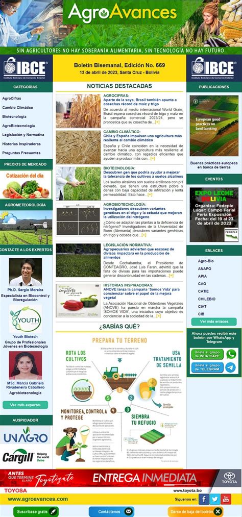 Agroavances Boletines Electrónicos