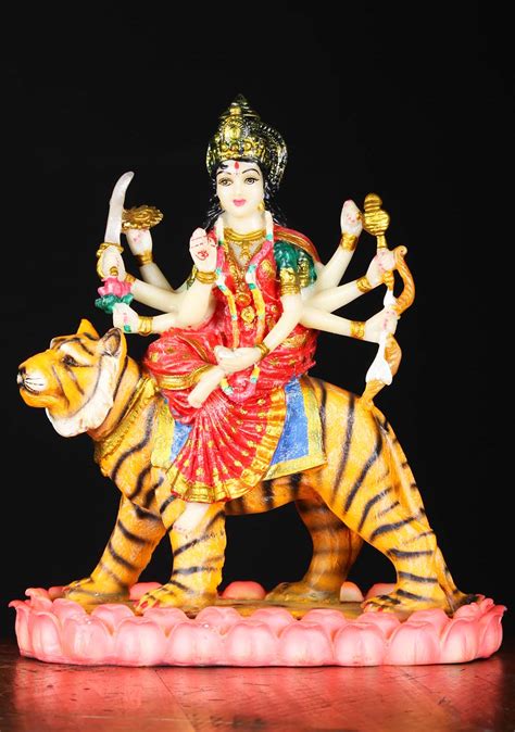 Fiber Durga Statue Seated On Tiger 12 1f18z Hindu Gods And Buddha