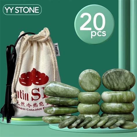 Tontin 20pcs Set Jade Glaze Hot Stone Massage Set Massager Back Massageador Health Care Stones