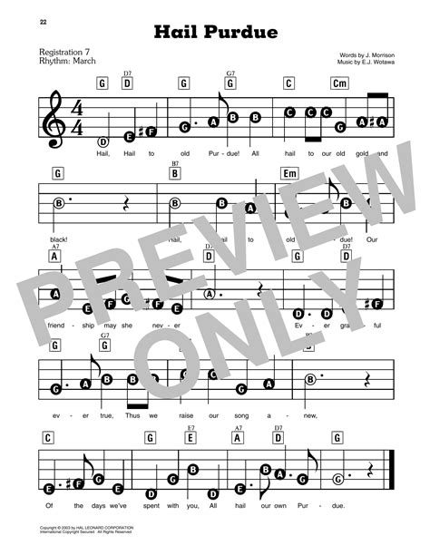 Hail Purdue By J Morrison And Ej Wotawa Sheet Music For E Z Play