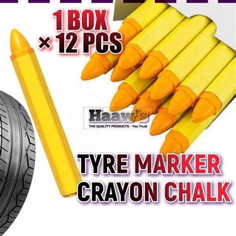 Yellow Colour Tyre Marker Crayon Chalk Kapur Tayar Penanda Tayar