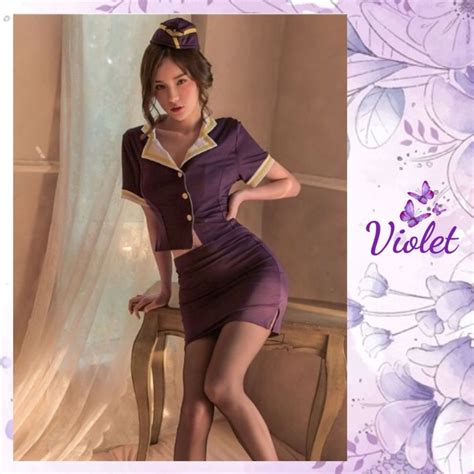 Jual Violet Kostum Lingerie Seksi Wanita Lingerie Cosplay Seragam