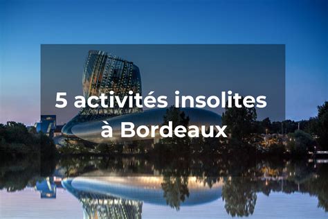 Activit S Insolites Bordeaux Des Exp Riences Qui Marquent L