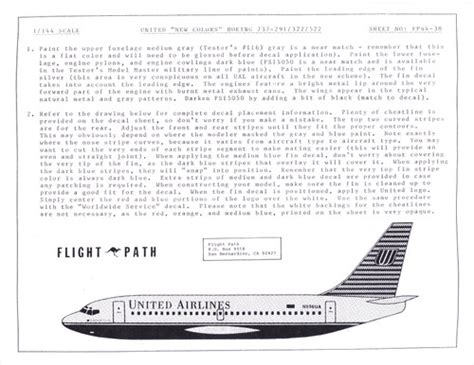 1144 Scale Decal United 737 200 300 500