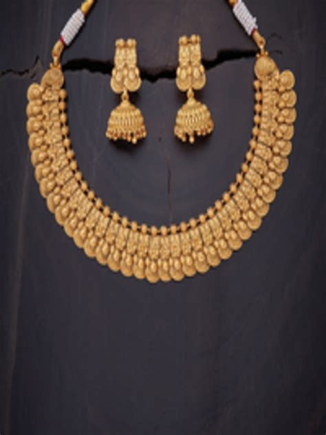 Buy Kushal S Fashion Jewellery Gold Toned Gold Plated Antique Necklace