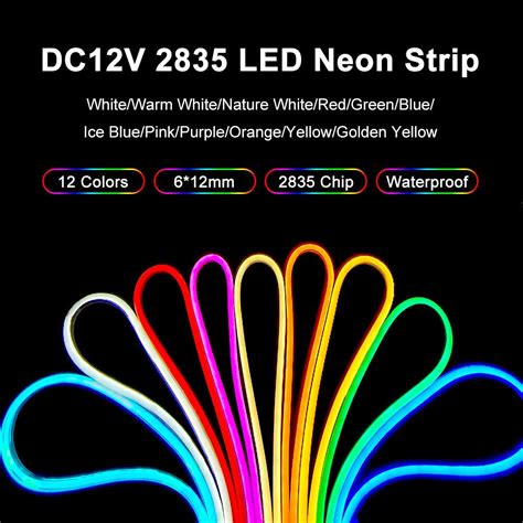 Flexible Waterproof Neon Led Strip 12v Silicone Smd 2835 120 Leds M Neon Rope Light For Home