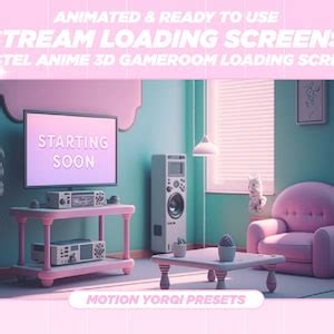 D Anime Lofi Gameroom Animated Overlay Pack Stream Pack Twitch