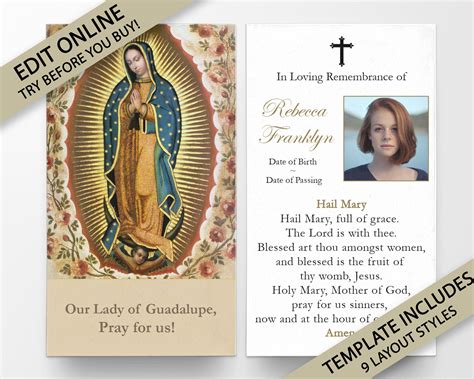 Prayer Cards Memorial Prayer Cards Catholic Prayer Cards - Etsy