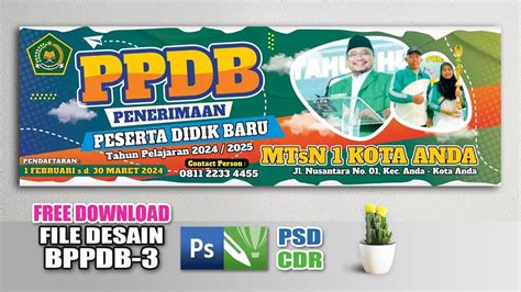 DESAIN SPANDUK PPDB Penerimaan Peserta Didik Baru 2024 2025 COREL