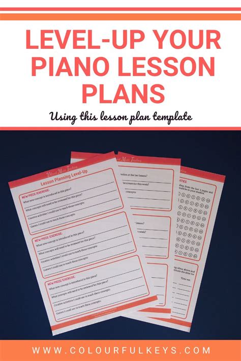 Level Up Your Piano Lesson Plans With This Template Colourful Keys