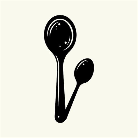 Wooden Spoon Silhouette Vector Illustration Premium Ai Generated Vector