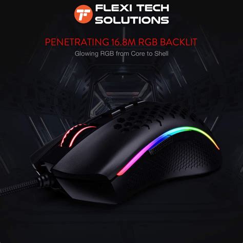 REDRAGON M808 Storm Lightweight RGB Gaming Mouse Wired Black & White ...