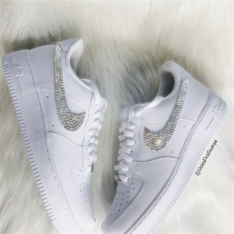 Swarovski Nike Air Force Women S Bling Custom Sneakers Etsy