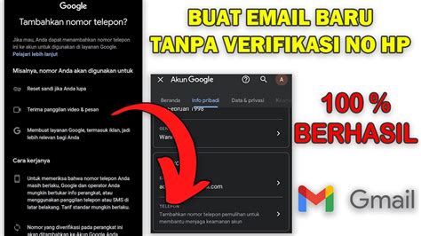 Cara Membuat Akun Gmail Tanpa Verifikasi Nomor Hp Cara Daftar Akun