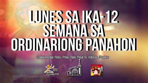 Live Lunes Sa Ika Semana Sa Ordinariong Panahon Hunyo