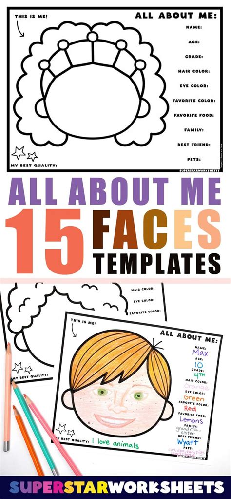 All About Me Face Template | Face template, Geography for kids, All about me printable