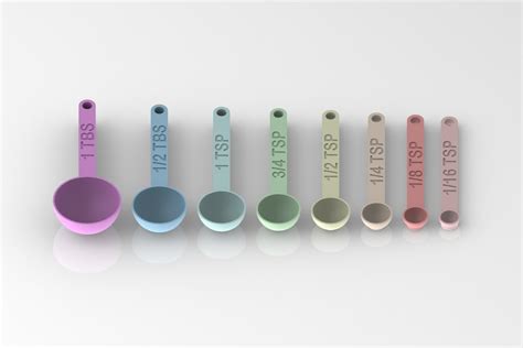 A Set Of Measuring Spoons By Willyckh Download Free Stl Model