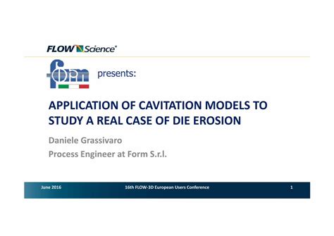 Pdf Application Of Cavitation Models To Study A Real Application