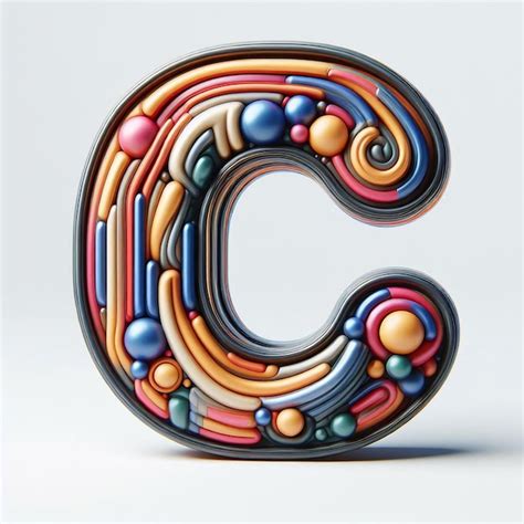 A Colorful Letter C Is Painted In Colorful Colors Premium Ai