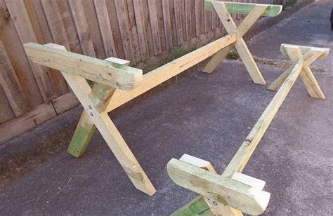 How To Build A Cross Leg Garden Table Bench BuildEazy