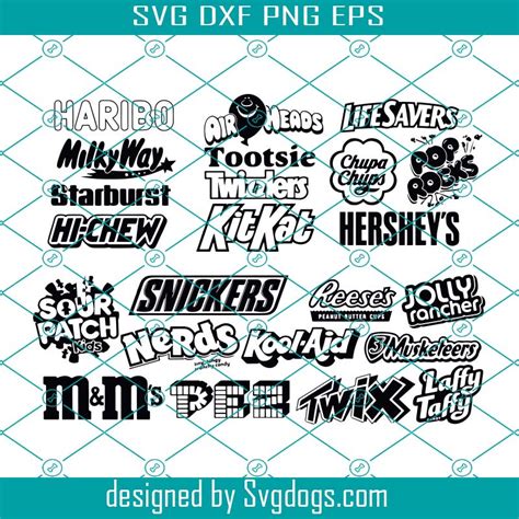 Candy Brands Vector Pack SVG, PNG, Sweets Vector Snickers Candybar ...