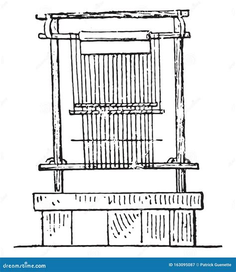 Egyptian Loom, Vintage Engraving Stock Vector - Illustration of history, etching: 163095087