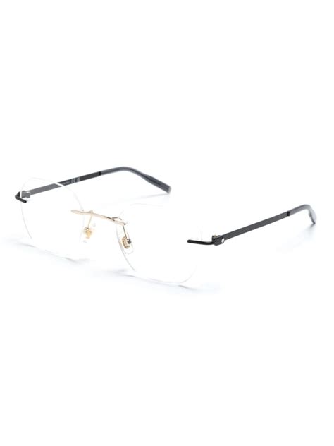 Montblanc Rimless Round Frame Glasses Farfetch