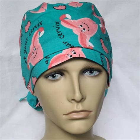 Cervix Uterus Pick Style Surgical Scrub Hat Theatre Cap Gyn Etsy